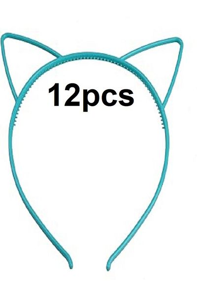 Generic 12 Pieces Girls Plastic Ear Headbands, Cat Headband