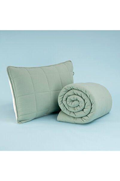 OTHELLO Easy to Use Single Pillow Mattresses and Quilt Set 170X230 cm Green - Egeo Life Series