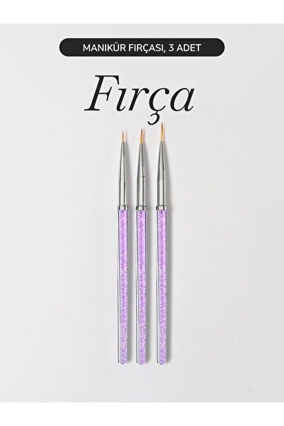 Nail Republic Mojo 3'lü Profesyonel Nail Art Fırça Seti – Ince Uçlu Tırnak Desen Kalemleri