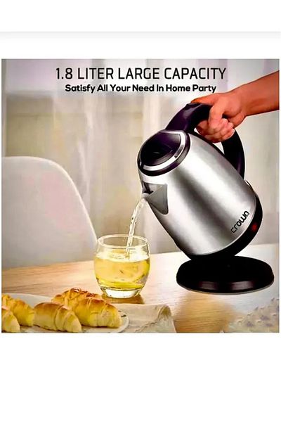 Home Crown Kettle Water Heater Steel Inox Water Boiler Electric Cettle 1.8Lt 1500 W