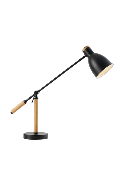 Apliqa Marmo Ahşap Detaylı Siyah Ders Çalışma Masası Lambası