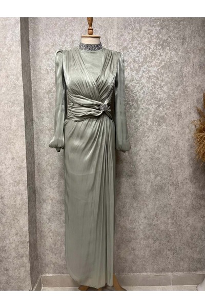 Duman 25Y5058 ABİYE JANJAN BEL TOKA DETAY YAKA TAŞLI MİNT