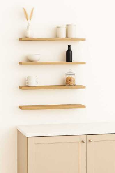 yankı-byeg رف جداري متطاير من خشب البلوط الياقوت MDF مقاس 40 سم مكون من 4 قطع...