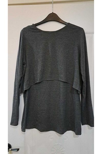 MEGHAN L.A Maternity Breastfeeding Featured Flexible Soft Fabric Blouse