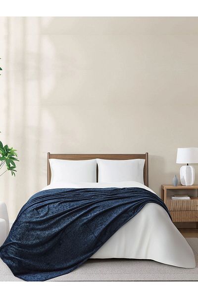 Donetella Single Size Fleece Blanket 170x210 cm, Floral Texture Soft & Cozy, 350 GSM for Bed & Sofa
