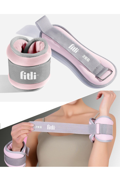 Fitli Greutati pentru glezne si incheieturi, 2kg, Roz