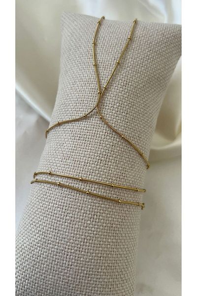 Goche Women's Şahmeran Gold Color Steel Ball Detailed Minimal