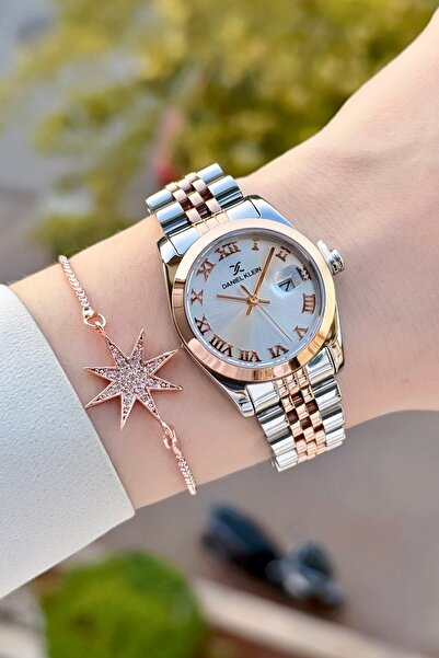 Daniel Klein Rose Gri Renk Ayarlanabilir Kordonlu Kadın Kol Saati Ve Bileklik