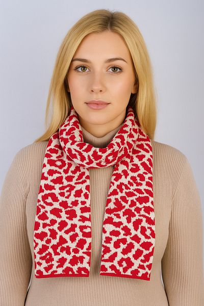 Sebir Moda Leopard Patterned Knitwear Scarf