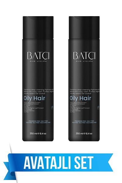 Batçı Hair Atelier Anti-Oil Arctium Lappa Root Extract,Shampoo 250 ml Advantageous Set of 2