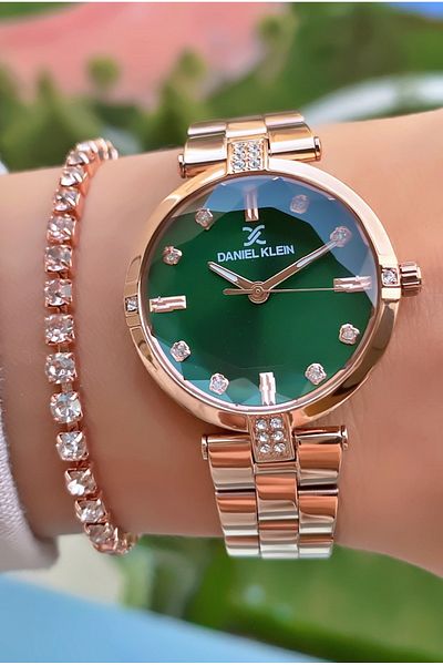 Daniel Klein Brand Rose Gold Color Women's Wristwatch - Bracelet Gift