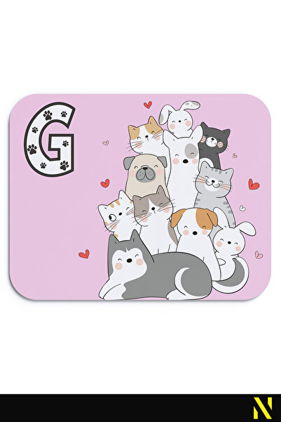 nilizma Ергономична подложка за мишка с симпатични дизайни на животни, започващи с буквата Г - 22 cm x 18 cm - подложка за мишка с неплъзгаща се основа