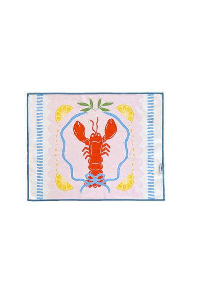 RİTMOHOME Marine, Sea, Lemon, Lobster Pattern, Πολύχρωμο, Αμερικάνικο σερβίτσιο 35x45 cm (1 ΤΕΜ)