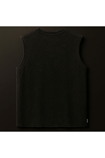 technomonkey Black Men's Cotton Training Sports Tank Top Oversize Washable Push up Printed Sleeveless T-Shirt