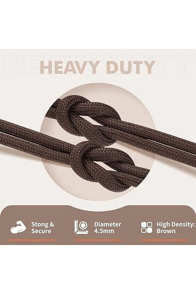 Mawrond 2 Pairs - 150 Cm, Very Dark Brown, Extra Strong, Thick, Ribbed Round Boots, Shoelaces