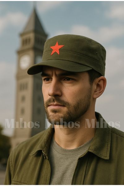 Mihos Unisex Khaki Star Che Guevara & Fidel Castro Hat