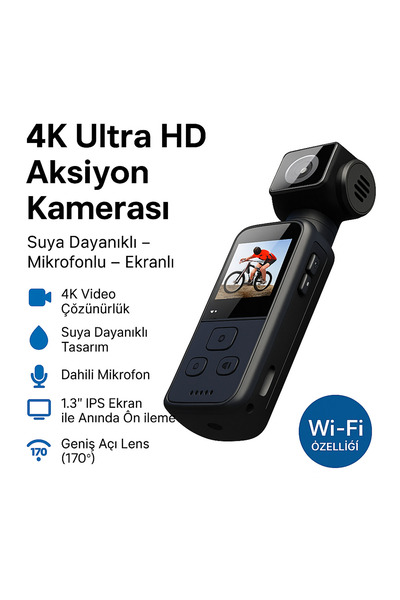 Bubitechh Full HD 1080P Aksiyon Kamerası – Suya Dayanıklı, Geniş Açılı, Mikro...