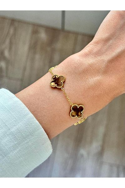 YOUES JEWELRY 316l الصلب بيرليسسينت الهولوغرام البني سوار النساء الرجال للجنسين سوار الذهب مزدوج الوجهين