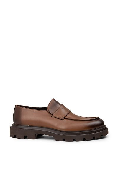 Deery Men's Genuine Leather Tan Color Loafers