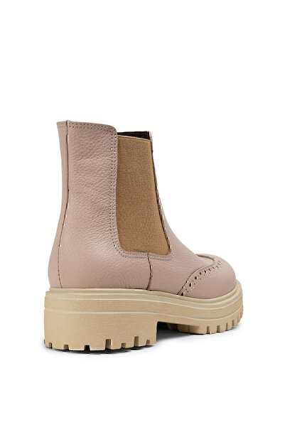 Deery Hakiki Deri Bej Kadın Chelsea Bot