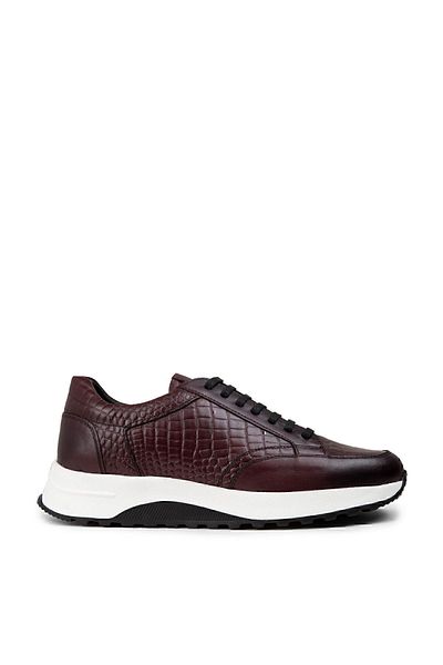 Deery Genuine Leather Claret Red Men's Sneaker Shoes