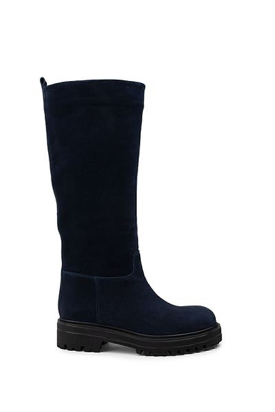Deery Γνήσιες γυναικείες μπότες Suede Navy Blue