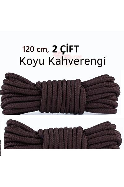 Mawrond 2 Pairs - 120 cm Very Dark Brown, Extra Strong, Thick, Ribbed Round Boots, Shoelaces