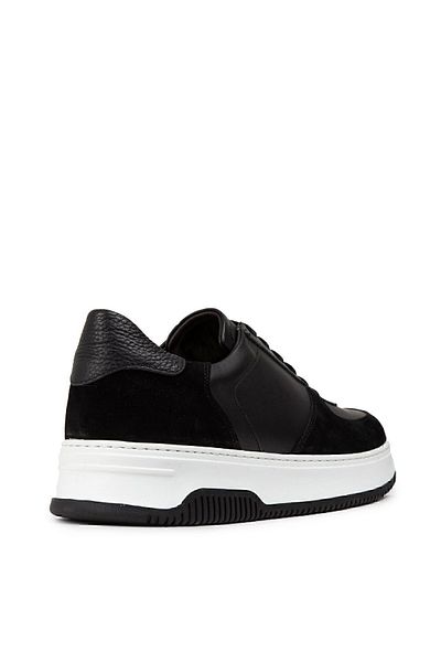 Deery Genuine Leather Men's Black Sneakers