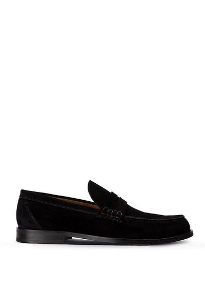 Deery Ανδρικά μαύρα γνήσια σουέτ Loafers