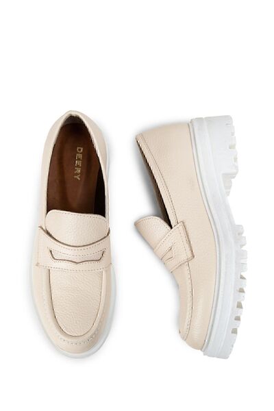 Deery Бежеві жіночі мокасини з натуральної шкіри