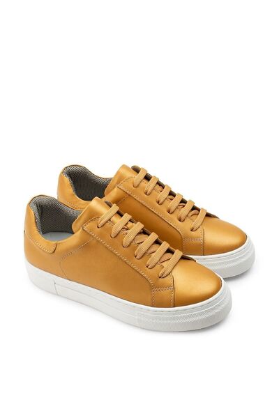 Deery Genuine Leather Yellow Sneaker Women's Shoes