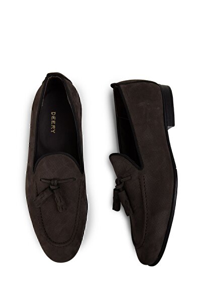 Deery Hakiki Nubuk Füme Erkek Loafer Ayakkabı