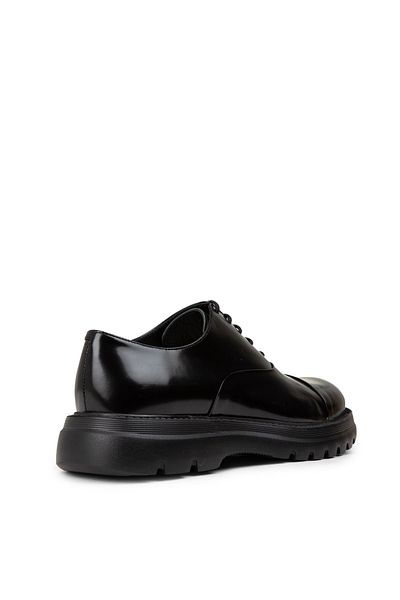 Deery Men's Black Genuine Leather Casual Shoes