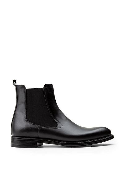 Deery Genuine Leather Black Men's Chelsea Boots