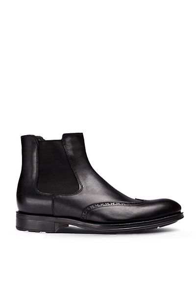 Deery Genuine Leather Black Chelsea Men's Boots