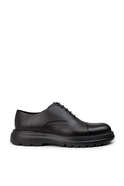 Deery Men's Genuine Leather Black Casual Shoes
