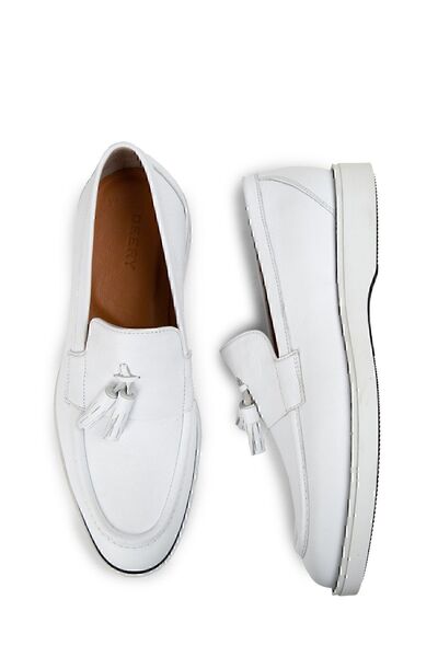 Deery Чоловічі лофери з натуральної шкіри білого кольору