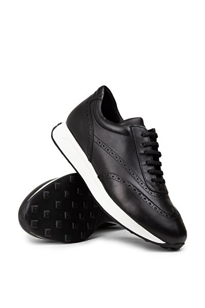 Deery Μαύρο ανδρικό αθλητικό παπούτσι από γνήσιο δέρμα