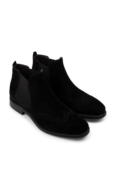Deery Genuine Suede Black Men's Chelsea Boots