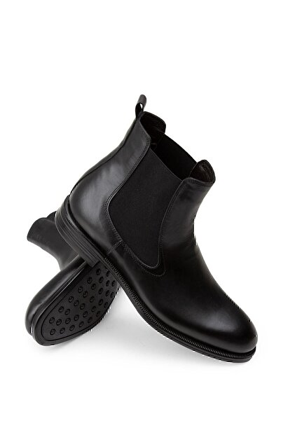 Deery Genuine Leather Black Men's Chelsea Boots