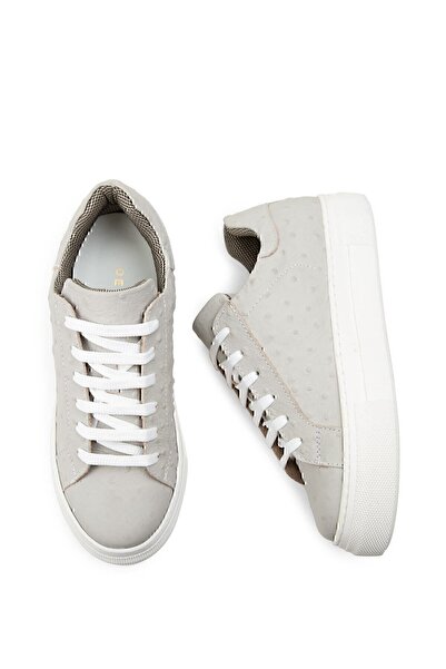 Deery Genuine Nubuck Gray Polka Dot Sneaker Women's Shoes