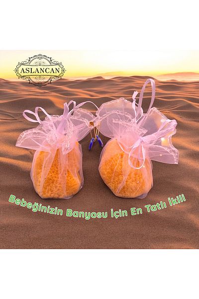 ASLANCAN 2 Pack Natural Sea Sponge for Babies – Suitable for Newborns, Soft and Additive-Free