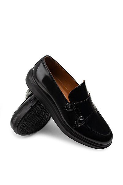 Deery Мъжки мокасини с двойна катарама от естествена кожа