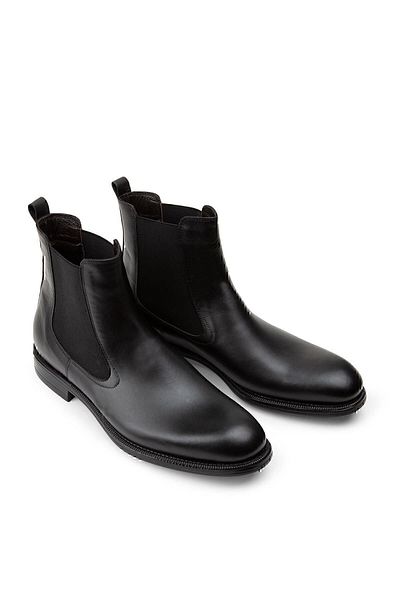 Deery Genuine Leather Black Men's Chelsea Boots