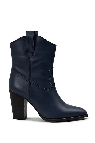 Deery Γυναικείες μπότες από γνήσιο δέρμα Navy Blue