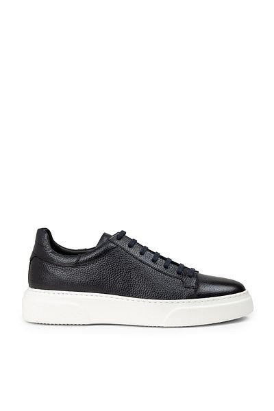 Deery Men's Genuine Leather Navy Blue Sneaker Shoes