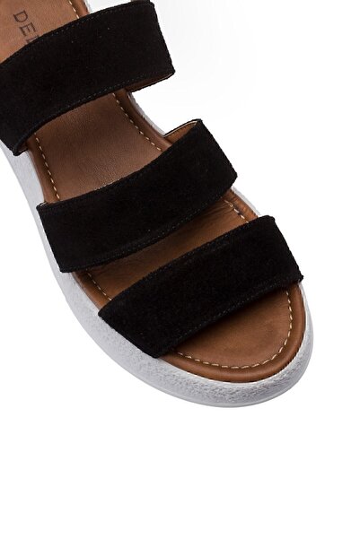 Deery Genuine Suede Black Women's Sandals