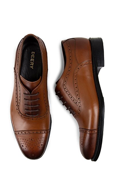 Deery Ανδρικά παπούτσια Classic από γνήσιο δέρμα Tan Color