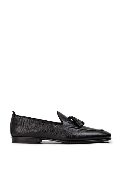 Deery Ανδρικό Loafer από γνήσιο δέρμα μαύρο φούντα