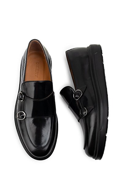 Deery Мъжки мокасини с двойна катарама от естествена кожа